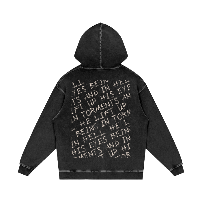 LUKE 16:23 ACID WASHED OVERSIZED HOODIE - 420 GSM