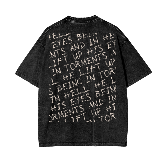 LUKE 16:23 ACID WASHED OVERSIZED T-SHIRT - 250 GSM